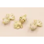 Pes Ariculado 25*15mm Oro Mate y Beige / Cuentas Metálicas de Latón / Zamak