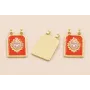 Medalla Sagrado Corazón 30*17 Naranja y Lila / Cuentas Metálicas de Latón / Zamak