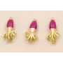 Pulpo Dorado Mate Cabeza Morada 20*10mm / Cuentas Metálicas de Latón / Zamak