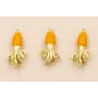 Pulpo Dorado Mate Cabeza Naranja 20*10mm / Cuentas Metálicas de Latón / Zamak