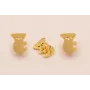 Koala Acero Inoxidable 11mm Oro / Cuentas Metálicas de Acero Inoxidable
