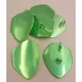 Lámina aluminio ovalada 25*20mm verde metalizado / Cuentas Metálicas de Latón / Zamak