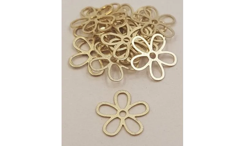 Flor 9mm diámetro Oro Mate / Cuentas Metálicas de Latón / Zamak