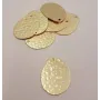 Colgante Lámina Ovalada Martilleada 21*17mm Oro M. / Cuentas Metálicas de Latón / Zamak