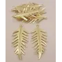Colgante Hoja 35mm Oro Mate / Cuentas Metálicas de Latón / Zamak