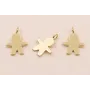 Colgante Niño 12*9mm Acero Inoxidable Baño Oro / Cuentas Metálicas de Acero Inoxidable