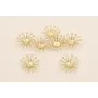 Casquilla Sol 18mm Puntas esmaltadas Beige / Cuentas Metálicas de Latón / Zamak