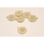 Colgante Disco enmarcado 14mm Oro / Cuentas Metálicas de Latón / Zamak