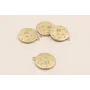 Disco de 12mm Dorado Mate con Sol y  Microbrillo / Cuentas Metálicas de Latón / Zamak