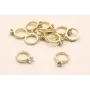 Anillo de 8mm con diamante de Cristal Dorado Mate / Cuentas Metálicas de Latón / Zamak