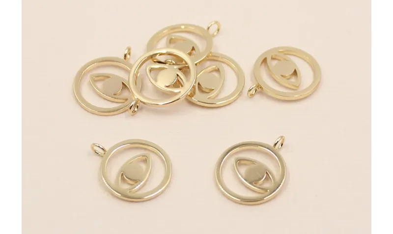 Colgante Acero Inoxidable 11mm Ojo Oro / Cuentas Metálicas de Acero Inoxidable
