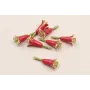 Flor esmaltada 30*10 Oro Mate, Rosa verde y blanca / Cuentas Metálicas de Latón / Zamak