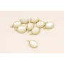 Colgante 10*7mm Dorado Mate con Pieza Opal / Cuentas Metálicas de Latón / Zamak