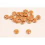 Cuenta Disco esmaltado 6mm Teja vivo / Cuentas Metálicas de Latón / Zamak