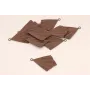 Abanico plisado con anilla 35*25mm Marrón / Cuentas Metálicas de Latón / Zamak