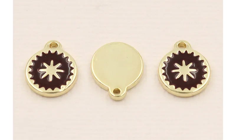 Colgante Stainless Steel 10mm estrella Marrón / Cuentas Metálicas de Acero Inoxidable