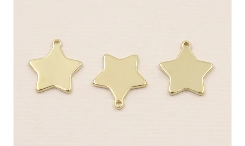 Cuenta Acero Estrella acero 11mm diametro ORO / Cuentas Metálicas de Acero Inoxidable