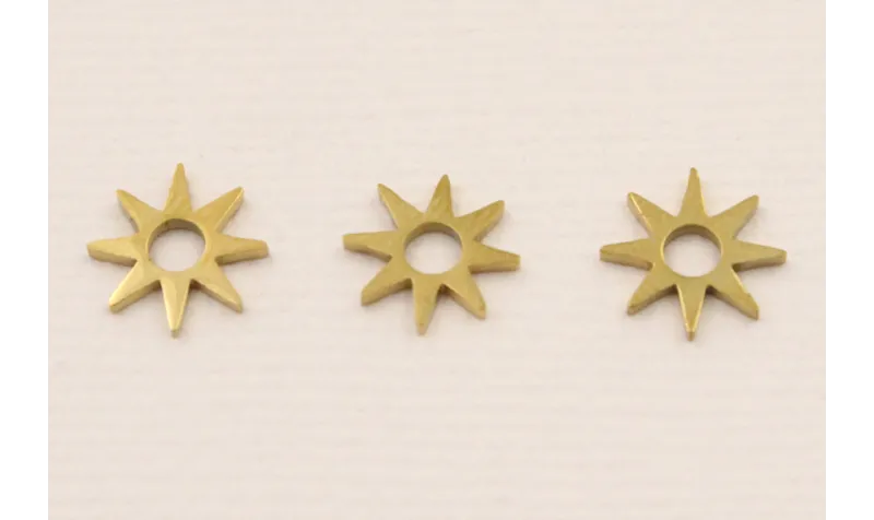 Cuenta Acero Estrella Acero 7mm Oro / Cuentas Metálicas de Acero Inoxidable
