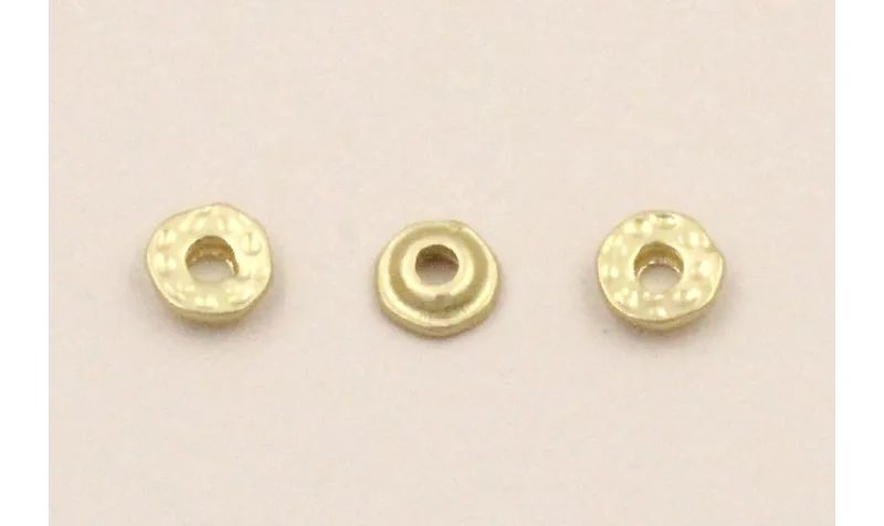 Disco irregular de 4mm Dorado Mate / Cuentas Metálicas de Latón / Zamak