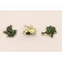 Cuenta Rana D.Mate 15*15mm esmaltada verde / Cuentas Metálicas de Latón / Zamak