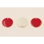 Disco de 20mm Dorado con esmalte Rojo / Cuentas Metálicas de Latón / Zamak