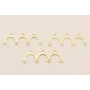 Cuenta Triple puente 25*10mm Dorado Mate / Cuentas Metálicas de Latón / Zamak