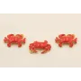 Colgante Cangrejo 15*10mm Rojo Coral / Cuentas Metálicas de Latón / Zamak