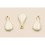Pieza Acero Inox. Gota Plata 9*4mm esmalte Blanca / Cuentas Metálicas de Acero Inoxidable