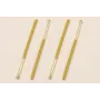 Colgante Acero Inox. Listón de 38mm Oro y Pistacho / Cuentas Metálicas de Acero Inoxidable