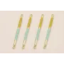 Colgante Acero Listón 23mm Oro Turquesa Mostaza / Cuentas Metálicas de Acero Inoxidable