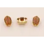 Cabujónn cristal  5*7mm color Marrón / Cuentas Metálicas de Latón / Zamak