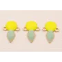 Colgante 15*10 Fosforito, color piedra Dorado Mate / Cuentas Metálicas de Latón / Zamak