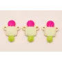 Colgante 12*10 verde, Fuxia y Piedra Dorado Mate / Cuentas Metálicas de Latón / Zamak