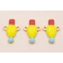 Colgante 15*10 Fluor, granate y Azul Dorado Mate / Cuentas Metálicas de Latón / Zamak