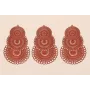 Colgante 3 discos labrados lámina 55*35mm  Teja / Cuentas Metálicas de Latón / Zamak