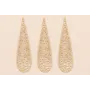 Colgante péndulo labrado lámina 64*16mm Beige / Cuentas Metálicas de Latón / Zamak