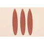 Colgante oavalo labrado lámina 60*11mm Color Teja / Cuentas Metálicas de Latón / Zamak