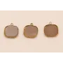Colgante S.Steel 316L cuadrado 10*10 Piedra Topaz / Cuentas Metálicas de Acero Inoxidable