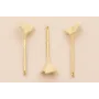 Colgante Cala 40*10 Esmalte Beige Oro Mate / Cuentas Metálicas de Latón / Zamak