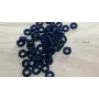 Aro Elástico 5mm. Agujero de 3mm. Azul Petroleo /Cuentas de  Tela 