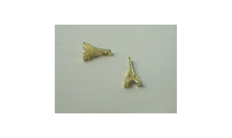 Torre Eiffel 8*5mm Dorada / Cuentas Metálicas de Latón / Zamak