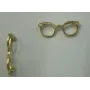 Gafas 20*6mm Doradas / Cuentas Metálicas de Latón / Zamak