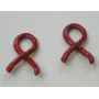 Lazo pintado Rojo 15*10mm / Cuentas Metálicas de Latón / Zamak
