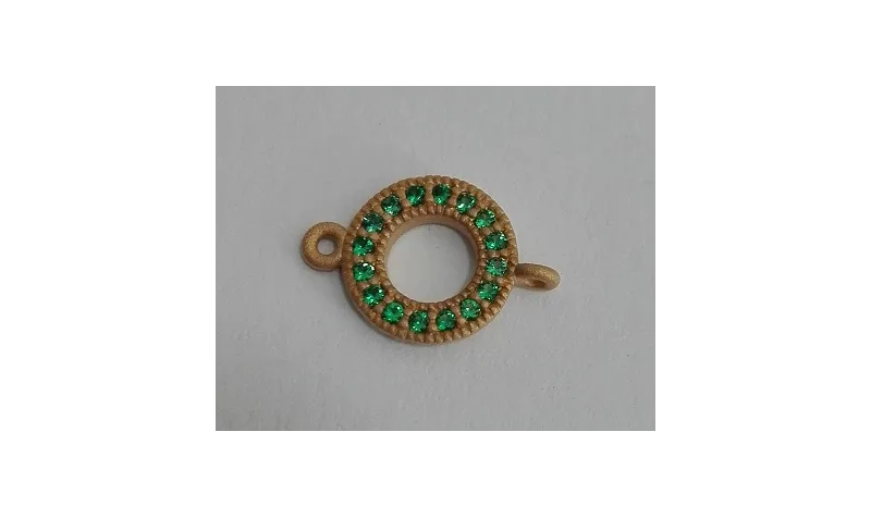 Disco microbrillos 10mm diametro O.Mate +  verde / Cuentas Metálicas de Latón / Zamak