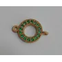 Disco microbrillos 10mm diametro O.Mate +  verde / Cuentas Metálicas de Latón / Zamak
