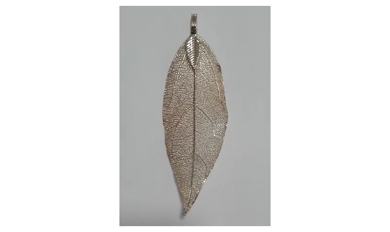 Hoja Natural Metalizada O.Rosa 60*25mm Aprox / Cuentas Metálicas de Latón / Zamak
