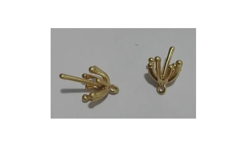 Colgante estambres 10*7mm Oro Mate / Cuentas Metálicas de Latón / Zamak