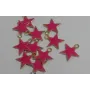 Colgante Estrella esmaltada 10mm Rosa / Cuentas Metálicas de Latón / Zamak