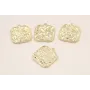 Colgante cuadrado 20*20*2mm Baño Oro 18K-3 micras / Cuentas Metálicas de Baño Oro 3 Micras 18K