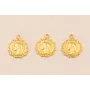 Colgante Virgen María 10mm Baño Oro 3micras 18K / Cuentas Metálicas de Baño Oro 3 Micras 18K